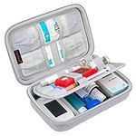 Canboc Diabetic Supplies Travel Case, Carrying Bag for Glucose Meter, Insulin Pens, Blood Sugar Test Strips, Lancets, Syringe, Needle, Medication, Alcohol Wipe or Other Diabetes Care Accessories, Grey