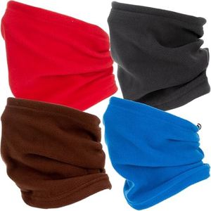 Zollen 4/3/1 Pack Fleece Winter Neck Gaiter Windproof Bandana Adjustable Face Covering Scarf for Men and Women