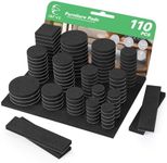 INFVE Felt Furniture Pads, 110 Pack, Self Adhesive Hardwood Floor Protectors, Chair Leg Protectors, Easy Furniture Sliders for Chairs, Table, Bed, Cabinet