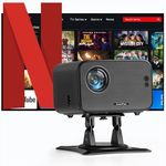 [Official Netflix Certified & Auto Focus] Smart Projector 4K Support, XuanPad Mini Projector for Bedroom, 800 ANSI, Auto Keystone, 3D Stereo Sound WiFi Bluetooth Projector with 360°Adjustable Stand