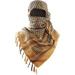 Luxns Military Shemagh Tactical Desert Scarf / 100% Cotton Keffiyeh Scarf Wrap for Men And Women, Coyote Brown, One Size