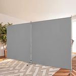 Rantila 2 Large Panels Room Divider,Portable Office Divider,Convenient Movable,Folding Partition Privacy Screen for Bedroom,Dining Room, Study,142" W x 71" H,Gray