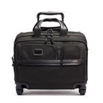 TUMI - Alpha Deluxe 4-Wheel Laptop Case Briefcase - Features Built-In USB Port - 17-Inch Computer Bag for Men and Women - Black