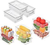 9 Pack Fridge Organizer Set, Clear Fridge Organiser Bins for Kitchen Storage & Organisation,Kitchen Sink Organiser & Pantry Storage Containers (9-Pack)