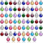 108 Pieces Crystal Birthstone Charms DIY Jewelry Necklace Bracelet Beads Pendant with Rings Mixed Handmade Round Crystal Charm for Earring Making Supplies, 7 mm, 12 Colors, metal alloy and rhinestone