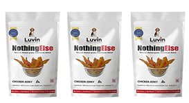 Luvin Nothing Else Human-Grade | No Colors | No Flavors | No Preservatives | Treats For Dogs And Cats | Chicken Jerky 70G (Pack Of 3), All Life Stages, Stick