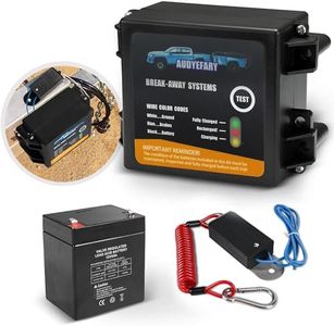 Trailer Brakeaway Kit, CINVEI Trailer Brakes Breakaway Kit with Charger, LED Indicator, Switch, 12V 5AH Battery for Trailer Caravan, Waterproof Enclosure