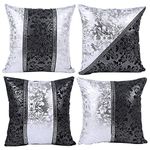 JOTOM Black and White Pillow Case Cover Sofa Car Cushion Covers Home Bed Outdoor Decor 45 x 45cm Set of 4 (Black and White Porcelain)