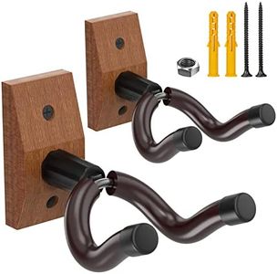 Dulphee Guitar Wall Mount, Solid Wood Guitar Wall Hangers, Ukulele Holder V-Shaped Hook Mandolin Banjo Bass Stand for Home & Studio