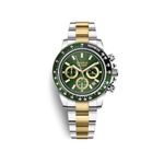 BRUNO MILANO Elegant Masterpiece Chronograph Movement with Stainless Steel Band Fashion Watch for Men | Green and Gold