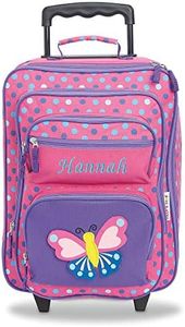 Lillian Vernon Personalized Rolling Luggage for Kids 3-D Butterfly Design, 5" x 12" x 20"H