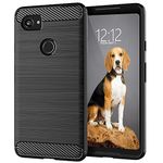 Google Pixel 2 XL Case,Slim Thin Soft Flexible TPU Rubber Gel Skin Silicone Lightweight Anti-Scratch Shock Absorption Carbon Fiber Protective Cases Cover for Google Pixel 2 XL (Brushed Black)