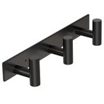 WUIVIUT Heavy Duty Hook Clothes Rack Stainless Steel T-Shape Coat Hook, 11.5 Inch Coat Hooks Wall Mounted, 29.5cm Hanging Rack for Home Storage (Black,3 Hooks)