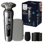 Philips Norelco S9000 Prestige Rechargeable Wet & Dry Electric Rotary Shaver with Precision Trimmer, Premium Case & Cleaning System, SP9841/84