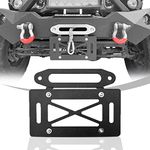 XOOKUN 10 inch Hawse Fairlead License Plate Mount, Winch License Plate Bracket - Hawse Fairlead Mount & Relocation Solution - Black