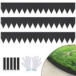 VEVOR Steel Landscape Edging, 3-Pack Steel Garden Edging Borders, 40" L x 6" H Strips, Hammer-in Edging Border with 5 Clips, Bendable Metal Landscape Edging for Yard, Garden, Lawn