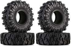 INJORA 1.0 Tires Crawler Mud Terrain Tires for SCX24 Bronco Gladiator C10 JLU Deadbolt B17 Axial 1/24 1/18 Crawler Tires,4PCS