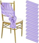 120 PCS Satin Chair Sashes Lavender