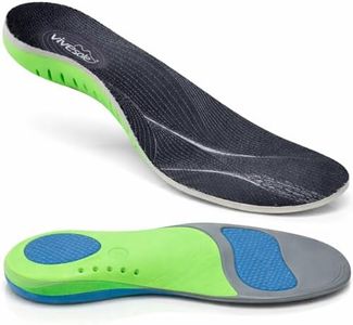 ViveSole High Arch Support Inserts for Men & Women - 220+ lbs Gel Shoe Insoles for Plantar Fasciitis, Flat Feet, Work Boots - Heavy Duty Orthotics - Alleviates Foot & Heel Pain - Trim to Fit (1 Pair)