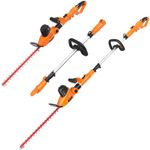 GARCARE 2 in 1 Hedge Trimmer Corded Pole Hedge Trimmer 450mm Blade Length 16mm Cutting Capacity Electric Branch Cutter with Telescopic Aluminium Pole