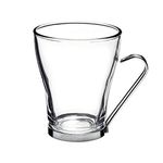 Bormioli Rocco for Fitting Gifts (Cafe Professional) Large Coffee/Tea/Latte Cup Glasses with Stainless Steel Handles 32cl (11¼ oz) (Set of 4)