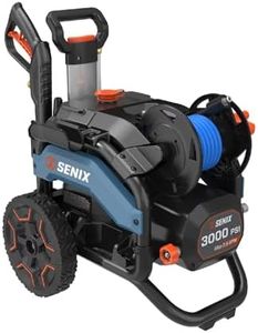 SENIX 3000 PSI 2.3 GPM Electric Pressure Washer, 15 Amp Brushless Motor, Dual Detergent Tanks, 6 Quick-Connect Nozzles, High Performance Power Washer for Car, Patio, Driveway, Deck
