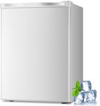 LHRIVER 2.1 Cu.ft Small Upright Freezer, Mini Freezer with Removable Shelves, Adjustable Thermostat, Reversible Door Hinge, Quiet for Home/Office/Dorm/Kitchen, White