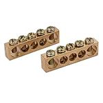 sourcingmap 5 Positions Electric Wire Screw Terminal Ground Copper Neutral Bar 2pcs