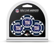 Team Golf NFL New York Giants 3 Pack Golf Chip Ball Markers, Poker Chip Size with Pop Out Smaller Double-Sided Enamel Markers