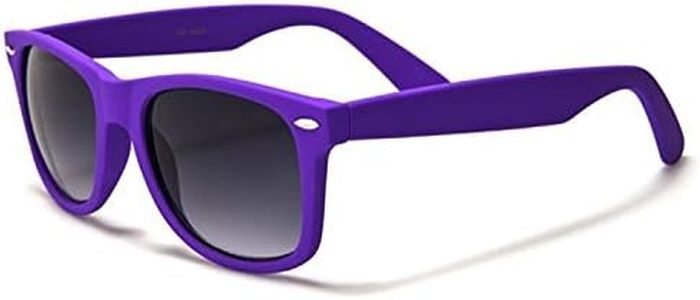 Boolavard Designer Classic Horn Rimmed 80's Retro Sunglasses – UV400 (Purple)