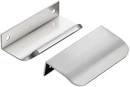 Ravinte Hardware 10 Pack Silver Cabinet Handles, Finger Edge Pull Cabinet Handles 80mm/3.15 inch, Finger Edge Pulls Cabinet Pulls Finger Pulls for Cabinets
