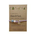 Aquarius Zodiac Crystal Bracelet, Horoscope Gift, Astrology Birthstone Anklet, Personalised Star Sign Gift