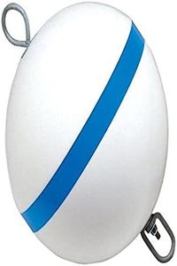 Taylor Made Sur-Moor Mooring Buoy, White (18") – Moor Your Boat securely – Blue Reflective Stripe enhances Nighttime Visibility – Galvanized Steel Hardware Included – 2020108660