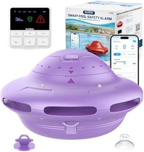 Smart Pool Alarm with App for Inground & Above Ground Pools, Adjustable Sensitivity Water Detection Alarm up to 20x40ft, 85dB+ Safety Alerts for Kids, Pets & Accidental Entry(Purple)