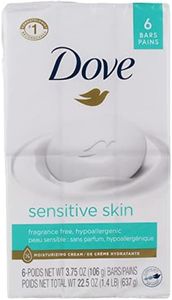 Dove Sensitive Skin Unscented Moisturizing Cream Beauty Bar by, 6 Count