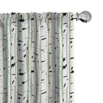 Ambesonne Tree Window Curtains Pack of 2, Trunks of Birches Colorful Dense Forest Design Botanical Spring Season Illustration, Lightweight Set with Rod Pocket, 4 Panels of - 28" x 84", Green Teal