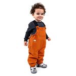 JAN & JUL Cozy-Dry Rain Bib Pants for Boys Girls Toddlers, Adjustable Straps (Terracotta, 2-3 Years)