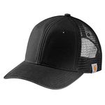 Carhartt Mens Canvas Mesh Back Cap, Black, One Size