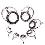 Lergo 8Pcs Stainless Steel Eye Rings Fishing Rod Guides Tips Line Repair Kit 6# - 30#