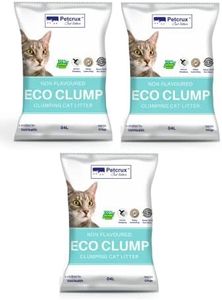 PetCrux Eco Clump Cat Litter | Natural Bentonite Clay| Natural Ingredients | Superior Odour Control | 99.9% Dust Free Scoopable (for Multiple Cats), 15kg Total - 3 Packs of 5kg