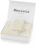 Bleu La La Organic Baby Blanket + Hat Gift Set - 100% Soft Luxury Cotton Unisex Receiving Swaddle Blanket + Bonnett Registry for Newborns & Infants (Butter Cream + Hat)