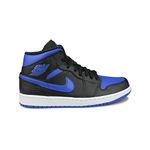 Nike Men's Air Jordan 1 Mid Basketball Shoes, Black Hyper Royal White, 6 UK