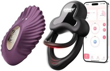 HoneyPlayBox Wearable Panty Vibrator Adult Sex Toys & Games + Vibrating Cock Ring Couples Sex Toy Silicone Penis Ring Vibrator with APP Control, Clitoral Stimulator with 9 Vibrations