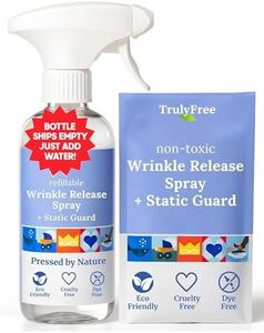 Truly Free Wrinkle & Static Releaser - Wrinkle Release for Clothes, Linen, & Sheet Fabrics - Static Guard Spray - Plant-Based - 1 Pouch 3oz Refill with 12oz Reusable Empty Spray Bottle