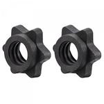 uxcell Dumbbell Hex Nut, 2Pcs M25 Plastic Anti-Slip Lock Collar Screw for Barbell Dumbbell Weight Lifting Black