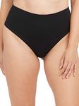 Spanx Women's Cotton Control Thong Panties, Opaque, Very Black, M