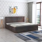 Wooden Craftico Sheesham Wood Queen Size Double Bed with Box Storage for Bedroom Livig Room Home (Walnut Finish)