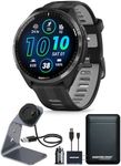 Garmin Forerunner 965 Advanced GPS Multisport Touchscreen Smartwatch, Black | Heart Rate Monitor, Training Stats, On-Device Workouts, Up to 13 Day Battery Life with Signature Series Power Bundle