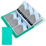 Teskyer Business Card Holder, High Capacity Business Card Organizer Book for Men & Women, Credit Card Organizer Name Card Holders Binder File Sleeve Storage, 156 Slots (Cyan)