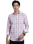 Majestic Man Box Checkered Slim fit Cotton Casual Shirt (Medium, Pink)